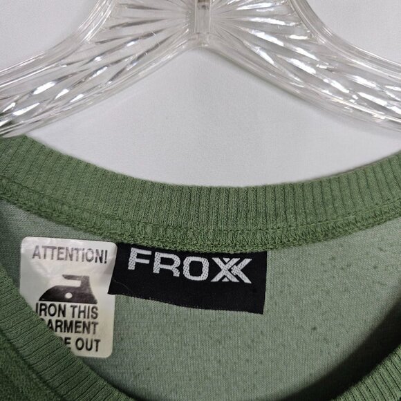 NWT Vintage FROXX Midi Dress GREEN w BLUE Floral YELLOW Bow size L Velour Cotton - Picture 9 of 11